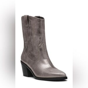 NEW Dolce Vita Imana Pointed Toe Mid-Calf Silver Cowboy Boots Women’s 6.5